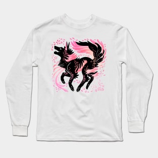 Cherry Blossom Wolf Long Sleeve T-Shirt